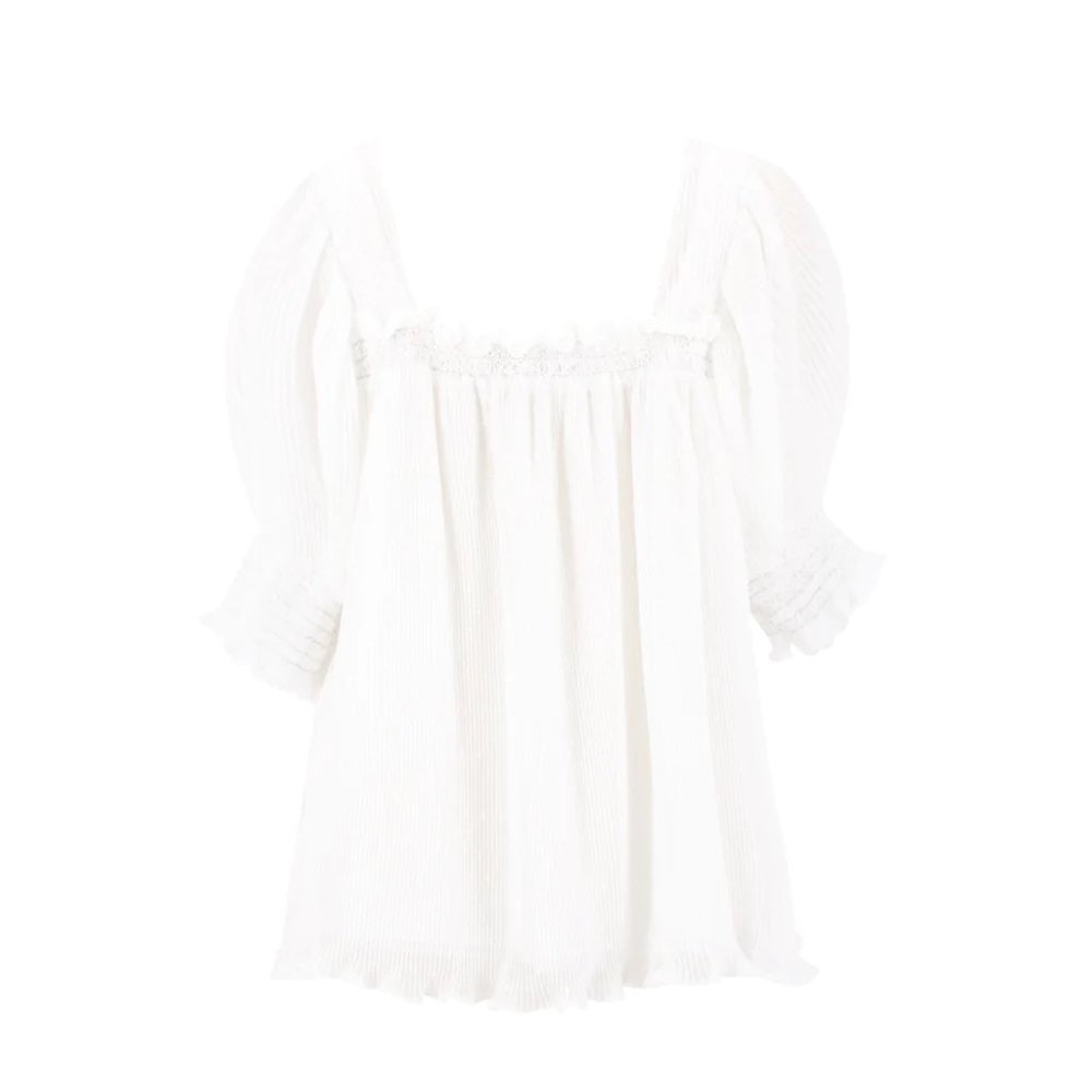 DONDOLO Women's Eloise Shirt XS- White Dot || NWT